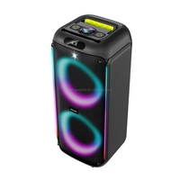 Enceinte karaoké portable sans fil CSN-FL8844 double 6,5/8 pouces avec woofer et lumière LED RGB boule disco pour extérieur