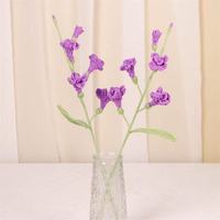 Bouquet de fleurs au crochet élégant fait main, fleurs artificielles tricotées pour la décoration de salon et de bureau, cadeaux romantiques pour elle