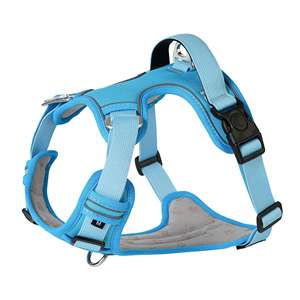 Tali kekang anjing desainer ringan merek hewan peliharaan mewah kustom jaring warna polos berbantalan antiselip Harness anjing - Product Image 6