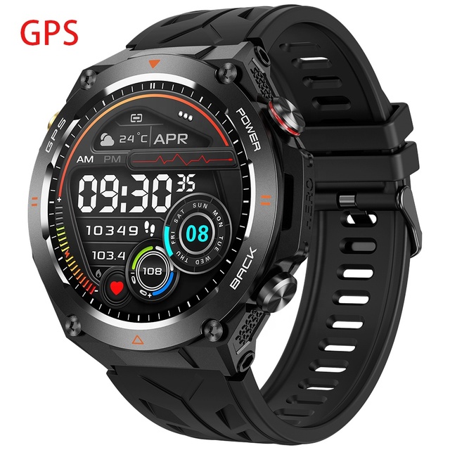 2024 GPS Smartwatch KC82 BT Call 650mAh Battery 1.45" Round Screen 1ATM Waterproof Health Monitoring Sports Smart Watch for Men