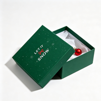 Boîte cadeau de luxe personnalisable pour Noël, boîte rigide avec couvercle et base, boîte en carton avec étagère pour les fêtes, boîtes cadeau de luxe