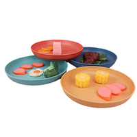 Ensemble de vaisselle en paille de blé, 16 pièces, service pour 4 personnes, assiettes et bols incassables, adaptés au micro-ondes, pour enfants, camping, pique-nique, sans BPA