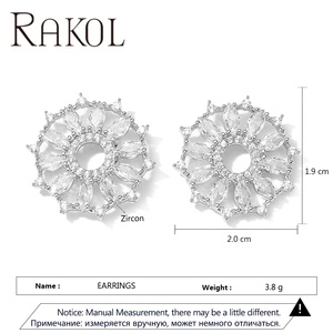 RAKOL EP5656 Nouveau Design Vert Zircon Coloré Mariage Mariée Brillant Boucles D'oreilles Bijoux Pour Femmes - Product Image 6