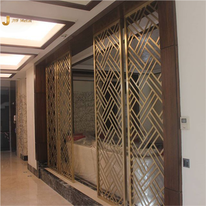 EX698 Panel de Acero Inoxidable Moderno y Lujoso, Plegable, con Corte Láser, para División de Espacios, Personalizable para Vestíbulos de Hoteles, Villas y Clubs - Product Image 1