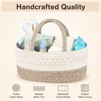 Panier de rangement en corde de coton avec logo couleur personnalisé, OEM ODM, sac fourre-tout tissé à la main avec séparateur amovible pour bébé, usage multifonctionnel