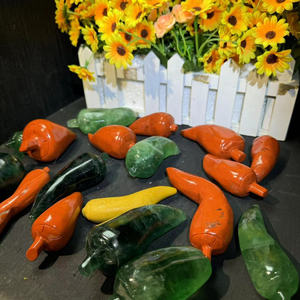 Venta al por mayor de <span class=keywords><strong>cristal</strong></span> tallado de buena calidad <span class=keywords><strong>verde</strong></span> fluorita pimienta jaspe rojo Chile para Decoración - Product Image 5