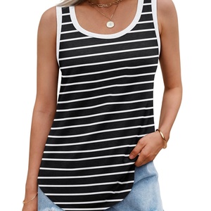 Women's Summer Knitted V-Neck Tank <b>Tops</b> Loose Fit Casual <b>Flowy</b> Sleeveless - Product Image 3