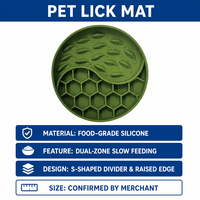 Tapis de Mangeoire Lente Yin Yang pour Chiens et Chats, Tapis de Léchage Interactif en Silicone, Texture Nid d'Abeille Dauphin, Qualité Alimentaire, Anti-Glouton
