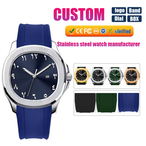 Montres pour hommes à quartz japonais avec logo personnalisé avec cadran arabe et élastique Fashion Business Wholesale-OEM/ODM Private Label - Product Image 1