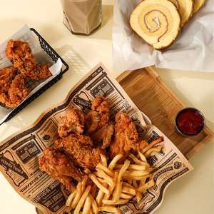 Papier d'emballage alimentaire personnalisé recyclable, papier d'emballage alimentaire résistant à la graisse, papier pour hamburgers, sandwichs, restauration rapide - Product Image 1