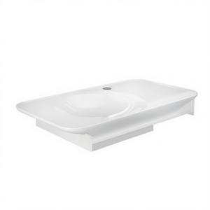 Lavabo suspendido de 94 cm, blanco alpino, con estante a la derecha, para baño - Product Image 3
