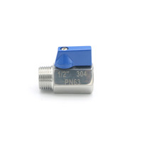 Vanne à bille femelle à mâle, en acier inoxydable 1/2, 304 "PN63
