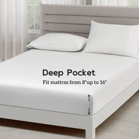 Ensemble de draps en bambou tissé certifié biologique 300TC, 4 pièces, hypoallergénique, rafraîchissant naturel, literie pour la maison, l'hôtel, le mariage