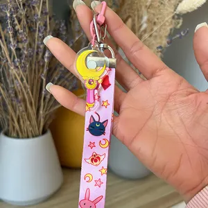 2023 New Fashion Design Cute Key Holder Acrylic Anime Lanyard Keychain Wholesale