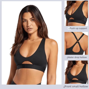 Women's Shockproof Fashion Sports <strong>Bra</strong> Hollow Design Beautiful Back Fitness Vest High Strength Yoga <strong>Bra</strong> - Product Image 2