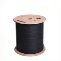 Cable plano de fibra óptica FTTH para exteriores de 1, 2 y 4 núcleos, chaqueta negra LSZH GJYXCH GJYXFCH con alambre de acero/FRP