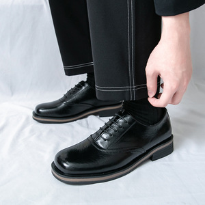 Chaussures habillées pour hommes, taille 46, grandes tailles, nouvelles chaussures en cuir décontractées, style rétro britannique, chaussures de mariage - Product Image 2