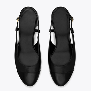 Escarpins pour femmes à bout pointu et bout rond, à talon carré, en cuir verni, avec bride à boucle bicolore, vente en gros, OEM, personnalisés - Product Image 3