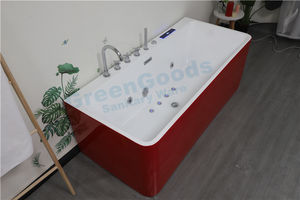 CE สีแดงอะคริลิ1.7เมตรนวดอ่างอาบน้ำที่มีการออกแบบพิเศษ<span class=keywords><strong>สามารถ</strong></span>นำมาใช้สำหรับบ้านและเชิงพาณิชย์วัตถุประสงค์ - Product Image 2