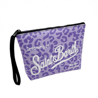 Nouveau concepteur célèbre marque mignon été plage femmes dames imprimé léopard violet toile pochette sac à main portefeuille pochette sacs à main