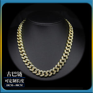 Cadena Cubana de Aleación AA de 13 mm con Eslabones Planos Pequeños en Forma de Dragón, Cadena de Diamantes Cubanos, Collar Moderno para Hombre, Estilo Hip-hop, para <span class=keywords><strong>Instagram</strong></span> - Product Image 3