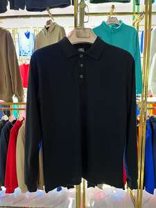 100% コットン長袖メンズポロシャツカスタムロゴ印刷刺繍無地ワーク長袖ポロシャツメンズ - Product Image 6