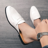 Mules sans dos à enfiler, mocassins penny, chaussures demi-pantoufles durables pour hommes, tailles 38-46