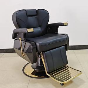 Sillón de Barbería Dorado, Muebles de Salón de Belleza al por Mayor, Duradero, el Mejor para Barberías - Product Image 2
