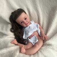 Poupées de bébé en silicone de 20 pouces, entièrement faites à la main, anatomiquement correctes, fille brune avec de longs cheveux implantés, pour accessoires de photographie