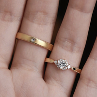 Ensemble de bagues pour couples Aimgal certifié NGTC, diamant de laboratoire taille princesse 0,25 ct, fiançailles et mariage, argent 925 plaqué or 18 carats, cadeau de luxe
