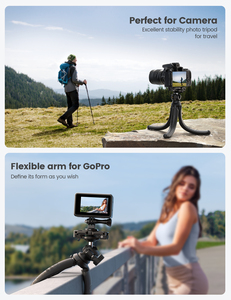 Trépied de téléphone flexible Lamicall STTP03, support pieuvre avec télécommande sans fil, support rotatif à 360 degrés, vlog, voyage, selfie, mobile - Product Image 5