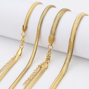 Châu Âu Và Mỹ Hip Hop Phẳng Rắn Chuỗi Thép Không Gỉ Rắn Xương Chuỗi Người Đàn Ông Vòng Cổ Rắn Xương Chuỗi Tự Làm - Product Image 2