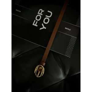 Ceinture pour femme Fiori avec boucle ovale, style décontracté, anneau en alliage, ceinture en cuir PU pour un usage quotidien - Product Image 1