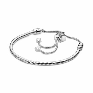 Bracelet coulissant en chaîne serpent S925 « Beaux Moments », idéal pour assortir avec les breloques et perles originales, bijoux pour femmes, cadeaux - Product Image 2