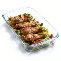 Grand plat de cuisson en verre – Résistant à la chaleur, compatible four et micro-ondes, rectangulaire, pour barbecue, poisson, usage domestique et service