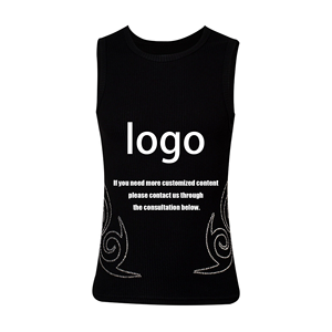 Débardeur de fitness rétro américain original en polyester/coton écologique à séchage rapide avec strass, coupe ajustée, pour femmes et hommes, idéal pour la course à pied - Product Image 2