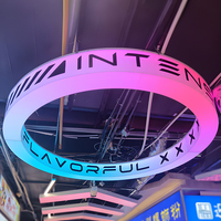 Internet Celebrity Shop 3D Fantasy Ring Neon Light Hanging LED Light Box Acrylique Lustre Signe Panneau D'affichage pour Décorations