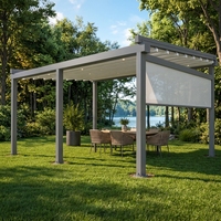 Pergola motorisée rétractable en PVC sur mesure pour espace de loisirs extérieur avec ombrage extérieur résistant au vent