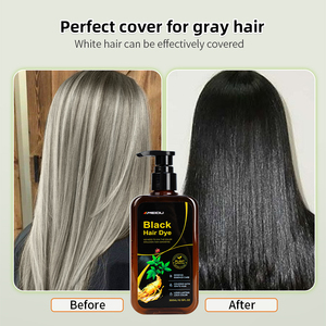 Teinture capillaire noire MEIDU 300ML, permanente, liquide, couvre les cheveux blancs, extraits d'herbes, tous types de cheveux - Product Image 2