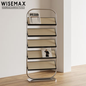 WISEMAX-Muebles clásicos para el hogar, estantería de metal de ratán y madera de estilo Bauhaus creativo y moderno, para sala de estudio - Product Image 3