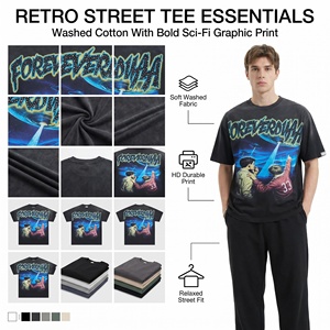 Camiseta de punto extragrande OEM al por mayor, personalizada con estampado DTF, pedrería y gráficos desgastados, a la moda, para hombre, estilo urbano. - Product Image 3