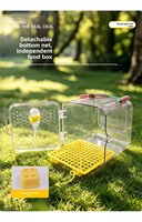 Cage à oiseaux de voyage portable en acrylique de luxe avec sangle de transport et aérations