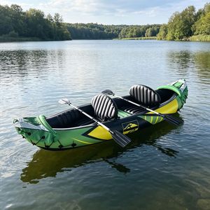 Canoë gonflable pour deux personnes - Kayak/raft gonflable portable pour la pêche en plein air et la navigation fluviale - Product Image 6