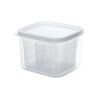 Boîte de rangement pour réfrigérateur, conteneur alimentaire en plastique, bac de congélation hermétique, organisateur de conservation avec drain pour cuisine et réfrigérateur