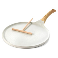 Poêle à omelette en alliage d'aluminium antiadhésive avec revêtement céramique, chaleur uniforme, poignée confortable, compatible four et lave-vaisselle