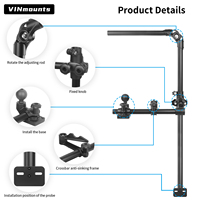 VINmounts Universal Portable Fish Finder Holder Transducer Pole Mount Fishfinder Bracket untuk Memancing VIN-TYQ-003-ZJ-600