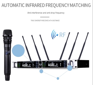 Microphone sans fil TopYun G-26 à 6 antennes, portée effective de 800 m, véritable diversité, microphone portable pour les professionnels de l'église - Product Image 2