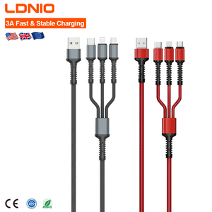 Cable de Datos <span class=keywords><strong>USB</strong></span> LDNIO LC93 con Logotipo Personalizable, Cable de Carga para Teléfono Móvil con Marca Impresa, 3 en 1 - Product Image 1