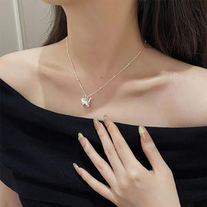 Collar de Cadena de Bambú de Plata de Ley con Gato Tridimensional de Dibujos Animados Estilo Coreano Tichi Foot para Mujer - Product Image 4