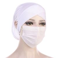 2021 New Cotton Earhole Instant Unter schal Elastisch Atmungsaktiv Muslim Inner Hijabs Cross Stirn Weibliches Kopftuch Turban Bonnet